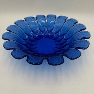 Vintage glass bowl glass bowl decorative bowl fruit bowl blue Colbalt